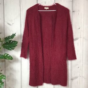 Entro Long Sweater Cardigan Open Front M